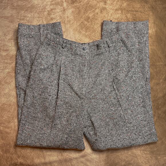 Patricia Roberts Vintage Checkered Pants Trousers High Waisted Wool Blend 90s - Picture 4 of 6